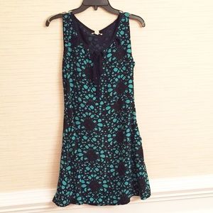 Green and black boutique dress